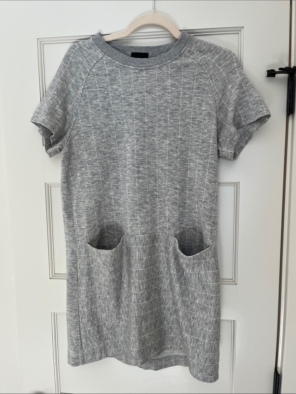 ATM Grey Short-Sleeve Pocket Dress